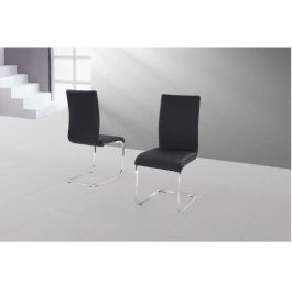 LEA Juego de 2 sillas de comedor - Negro imitación - Contemporáneo - L 43 x P 56 cm