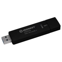 Kingston IronKey D500S - Llavero USB 3.2 64GB - Cifrado Hardware AES-256, FIPS 140-3 Nivel 3, Resistente Agua IP67, 260 MB/s Lectura, Color Negro - Retail