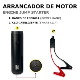 Omp OMPS19200001 Arrancador, Compresor de Aire, Aspiradora, Linterna y Power Bank Portátil Multifunción 5 en 1 con Estuche