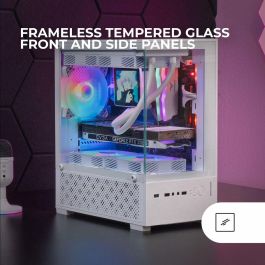 Mars Gaming MC-SE2/MCSE2W Minitorre Gaming Blanca, microATX/Mini-ITX, Cristal Templado, Doble Cámara, Ventilador FRGB 120mm