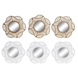 Juego de Espejos DKD Home Decor Cristal Dorado Blanco Polipropileno (25 x 2 x 25 cm) (2 Unidades) Precio: 22.94999982. SKU: B1GENGXJNP