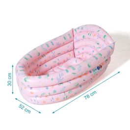 KioKids Bañera Hinchable para Bebés Rosa, Plegable, Portátil y Segura, Ideal para Viaje, Fácil Limpieza, Apta desde 0 Meses