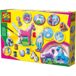 Ses Creative Moldura y Pintura Caballos de Fantasía - Kit para crear 12 modelos con yeso y brillos Precio: 27.59000013. SKU: B19BTTM2LN