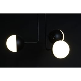 DKD Home Decor Lámpara Techo Moderno Metal Cristal Negro Blanco 58 x 46 x 61 cm