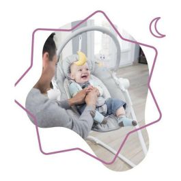 Badabulle Transat Compact'up Plegable Bebé - Hamaca de 5 Alturas con Función Balanceo, Respaldo Reclinable y Arco de Juego - Candy