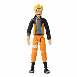 Bandai Figura Anime Heroes Naruto Shippuden Naruto Uzumaki Batalla Final 17 cm con manos extra, amarillo y negro
