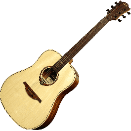 LAG Guitarra Acústica Dreadnought Tramontane 88 Lag Tapa Abeto Engelmann Macizo Acabado Brillante Natural Folk