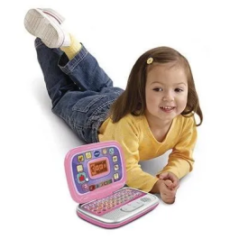 VTECH Ordi Genius Kid Rosa Computadora Interactiva para Niños - Idioma Francés - 3-7 Años