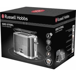 Russell Hobbs 25250-56 Geo Steel Tostadora Tostadora, 4 funciones, temperatura ajustable, calentador de horneado, pinzas Russell Hobbs 25250-56 Geo Steel Tostadora Tostadora, 4 funciones, temperatura ajustable, calentador de horneado, pinzas