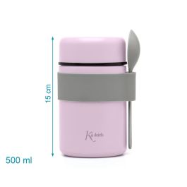 KioKids Termo Papillero Lavanda De Acero Inoxidable Con Cuchara 500 mL