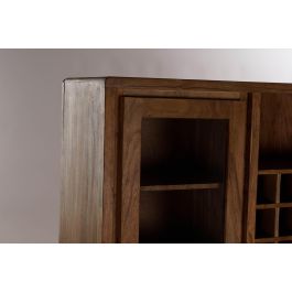 DKD Home Decor Vitrina Colonial Marron Natural Acacia Cristal Ratan 41 x 153 x 160 cm