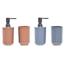 DKD Home Decor Set de 2 Accesorios Decorativos de Baño Moderno en Ps y Bambú, Colores Naranja, Gris y Natural, 7x7x16 cm Precio: 8.45064. SKU: B1FA565FAT