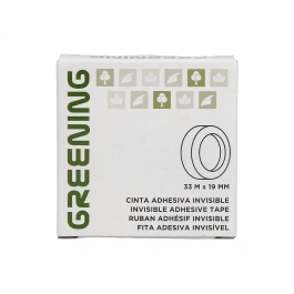 Greening Cinta Adhesiva Invisible 33 mt x 19 mm para Reparaciones y Oficinas, Acabado Transparente y Resistente