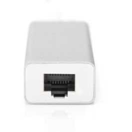 Digitus Adaptador USB 3.0/C a Gigabit Ethernet y Hub de 3 Puertos USB 3.2 Gen 1 Blanco