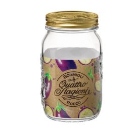 Bormioli Rocco Tarro Conserva Vidrio Quattro Stagioni 1 Litro con Tapa Rosca - Fabricado en Italia, Apto Lavavajillas y Frigorífico