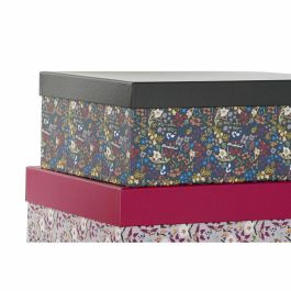 Caja Shabby DKD Home Decor Multicolor Negro 33.5 x 15.5 x 43.8 cm Set de 10