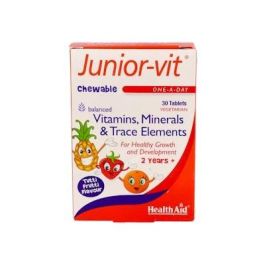 Health Aid Junior Vit Multivitamínico Niños 30 Comprimidos Masticables Sabor Tutti Fruti Precio: 16.8899995. SKU: B1FJVTM746