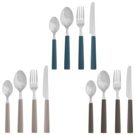 Day Cubertería 16 Piezas Acero Inoxidable Plástico Mango 4 Cuchillos 4 Tenedores 4 Cucharas 4 Cucharillas