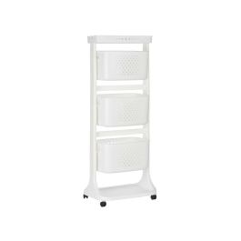 Kinvara Verdulero Plástico 3 Alturas con Ruedas, Blanco, 33x11x42 cm Kinvara Verdulero Plástico 3 Alturas con Ruedas, Blanco, 33x11x42 cm