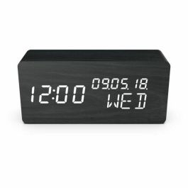 Evoom Despertador Multifunción 4 en 1 Reloj Termómetro Calendario Madera Negro Activación Sonido Táctil Pantalla Invisible Brillo Ajustable Precio: 38.50000022. SKU: B12Z98H9EJ