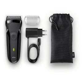 Braun Series 3 301s Máquina de Afeitar Eléctrica con Recortadora, 2 SensoFoil, Negro, Lavable, A Prueba de Agua, Batería Recargable