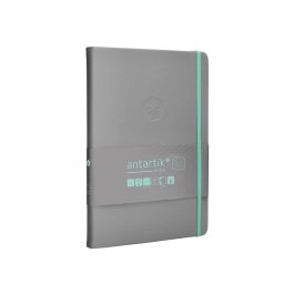 Cuaderno Con Gomilla Antartik Notes Tapa Dura A5 Hojas Cuadricula Gris Y Turquesa 100 Hojas 80 gr Fsc