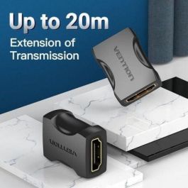 Vention AIRB0-2 Adaptador Conector HDMI 2.0 Hembra a Hembra 4K 60Hz. Acoplador Extensor de Cable HDMI Negro - Pack 2 Unidades