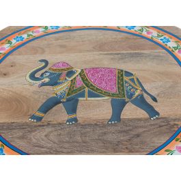 GINER Y COLOMER Mesa de Centro de Madera de Mango y Metal Multicolor 80x80x47 cm