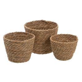 Juego de Cestos Natural 17 x 17 x 20 cm Fibra natural (3 Piezas) Precio: 17.5000001. SKU: S8802839