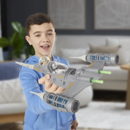 Hasbro Star Wars La nave Mandalorian's N-1 Starfighter con figuras de Grogu y Mandalorian de 10 cm, juguete para niños a partir de 4 años