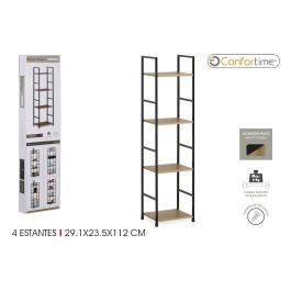 Confortime Estanteria 4 Niveles Metal-Madera Negra 24 x 117 x 5 cm (2 Unidades) Precio: 43.49999973. SKU: S2212908