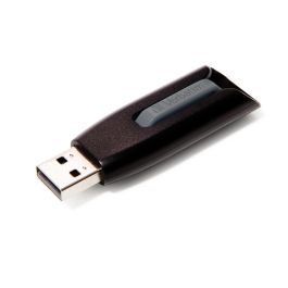 Verbatim V3 Memoria USB 3.0 SuperSpeed 64GB con Mecanismo Retráctil 'Slide and Lock' para Protección del Conector, Diseño Compacto