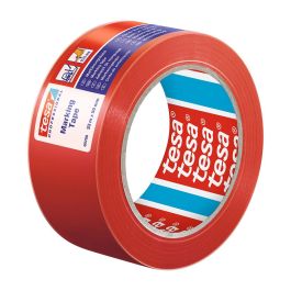 Tesa Cinta de balizar adhesiva roja 33m x 50mm 60760