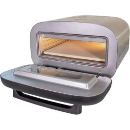 Unold 68806 Horno de Pizza Alfredo 1 Pizza 30cm Acero Inoxidable 1700W 450°C Digital con Temporizador