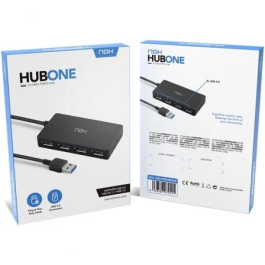Hub USB Nox-Xtreme NXLITEHUBONE USB x 4 Negro