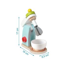 KioKids Juguete Batidora Procesadora de Madera Multicolor con Accesorios (Vaso, Harina, Azúcar) para Juego de Imitación Niños +3 Años