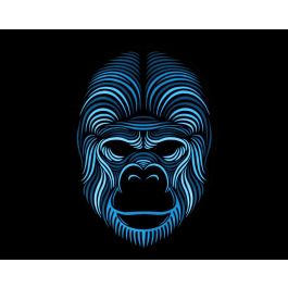 Atosa Máscara Gorila con Luz LED para Fiestas, Halloween y Carnaval - Azul Atosa Máscara Gorila con Luz LED para Fiestas, Halloween y Carnaval - Azul