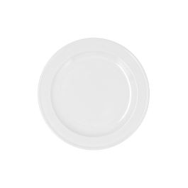 Bidasoa Plato Postre Porcelana Glacial Ala Estrch Blanco 20 cm - Juego de 6 Unidades para Hostelería, Apilable y Apto Lavavajillas/Microondas