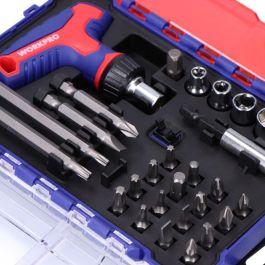 Workpro Juego de puntas y vasos con mini mango carraca t, 28 piezas