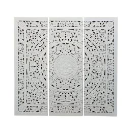 Cabecero de Cama Home ESPRIT Blanco Natural Madera MDF 180 x 3,5 x 180 cm