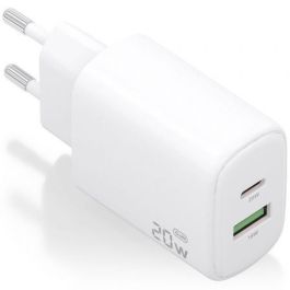 Cargador GaN de Pared Aisens A110-0909/ 1xUSB Tipo-C/ 1xUSB/ 20W/ Blanco Precio: 7.79000057. SKU: B18DJWK7MJ