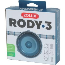 Zolux Rueda de ejercicio silenciosa para pequeños roedores, hámsters, ratones, jerbos, para jaulas Rody3 y Rodylounge - Azul