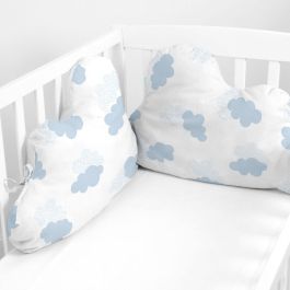 Protector de Cuna HappyFriday Basic Kids Clouds Azul 60 x 40 cm