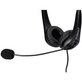 Auricular Q-Connect Biaural Diadema Con Microfono Y Control De Volumen Conexion Usb Cable De 2M Color Negro