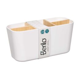 Organizador Ovalado 5 Huecos Bambú Blanco Berilo 21x10x9 cm (6 Unidades) Organizador Ovalado 5 Huecos Bambú Blanco Berilo 21x10x9 cm (6 Unidades)
