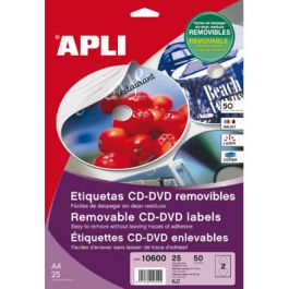 Etiquetas apli multimedia cd/dvd 114 dtro. adhesivo removible (02001) Etiquetas apli multimedia cd/dvd 114 dtro. adhesivo removible (02001)