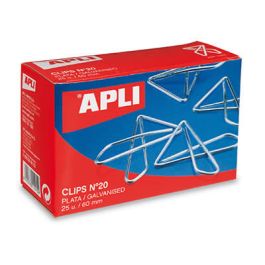 Apli Clips Mariposa Nº 20 - 60 mm Caja 25 Ud Plateados