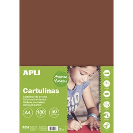 Cartulina apli 170 grs. a4 50 hojas marrón (14245)