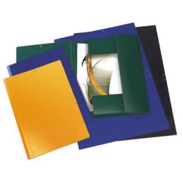 Carpeta fabrisa a2 gomas cartón gofrado sin solapa negro (15871)