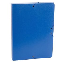 Fabrisa Carpeta De Proyectos 3 cm Montada Folio C-Gomas Carton Gofrado Azul